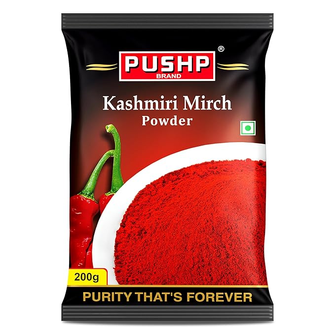 Pushp Brand Kashmiri Red Chilli Powder (200gm) (Pack of 1)
