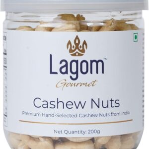 Lagom Gourmet Cashew Nuts W320 Grade 200g | Premium Whole Cashews | All Natural, Non-GMO, Vegan & Gluten-Free | No Preservatives or Additives | Healthy Plant-Based Snack & Dry Fruits