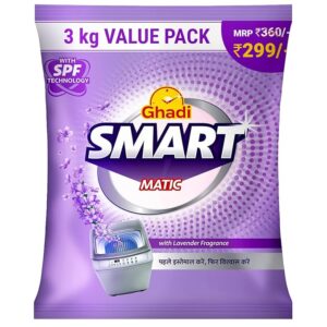 Washing Machine Detergent Powder with SPF Technology, Lavender Fragrance, 3kg Super Saver Pack