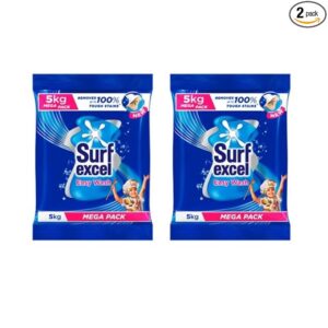 Surf Excel Easy Wash Detergent Powder 5 kg | Superfine Washing Powder | Dissolves Easily & Removes Tough Stains | Suitable for all Washing Machines (Pack of 2)