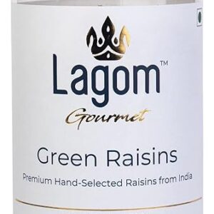 Lagom Gourmet Seedless Green Raisins 500g | Premium Kishmish | All Natural, No Added Sugar, No Preservatives | Soft, Juicy & Sweet Raisins Dry Fruit | Vegan, Gluten Free, Non-GMO