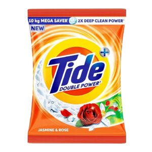 Tide Plus Detergent Washing Powder - 10kg Mega Saver Pack | Jasmine & Rose Fragrance | Removes deep-seated Oil, Gravy, Tea Stains | World's No. 1 Detergent Brand
