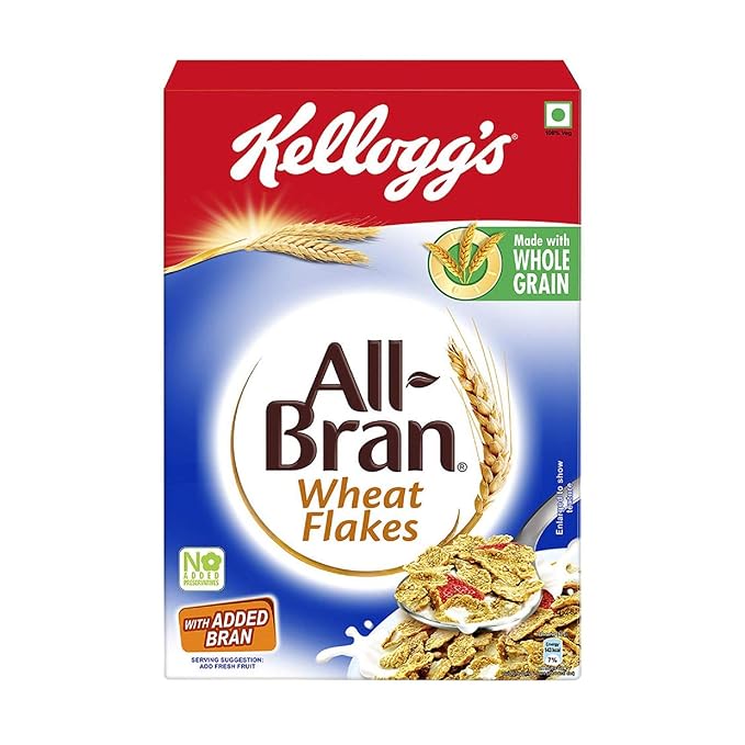 Kellogg's All Bran Wheat Flakes 440G | Made With Whole Grain, 7 Essential Vitamins And Iron | High In Protein & Fibre | Breakfast Cereal
