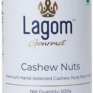 Lagom Gourmet Cashew Nuts W320 Grade 500g | Premium Whole Cashews | All Natural, Non-GMO, Vegan & Gluten-Free | No Preservatives or Additives | Healthy Plant-Based Snack & Dry Fruits