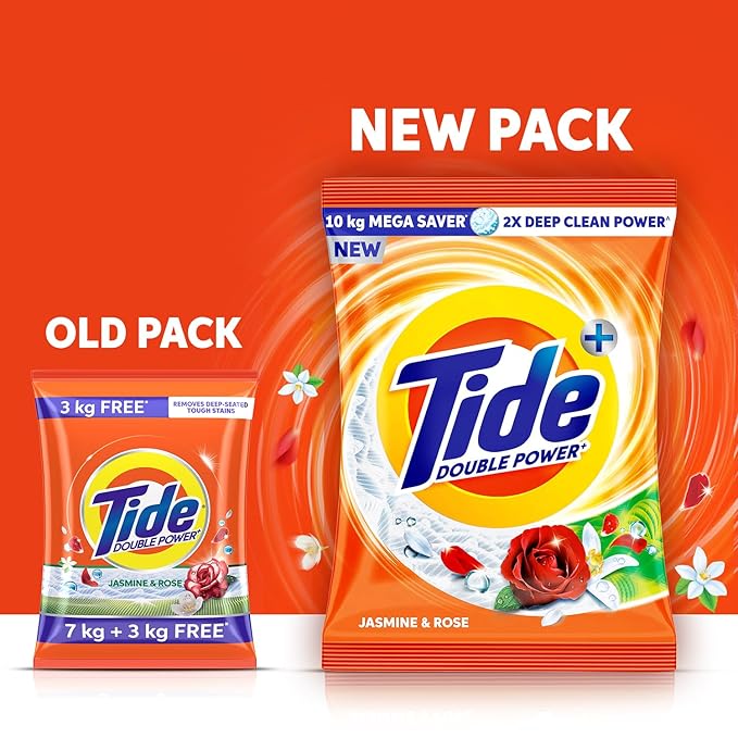 Tide Plus Detergent Washing Powder - 10kg Mega Saver Pack | Jasmine & Rose Fragrance | Removes deep-seated Oil, Gravy, Tea Stains | World's No. 1 Detergent Brand - Image 4
