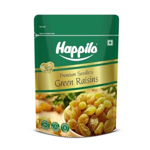 Happilo Premium Seedless Green Raisins 500g | Quality Kishmish/Kismis | Dry Fruits, Healthy Snacks | Rich in Iron & Vitamin B | Antioxidant Rich | Healthy Dry Fruit Snack