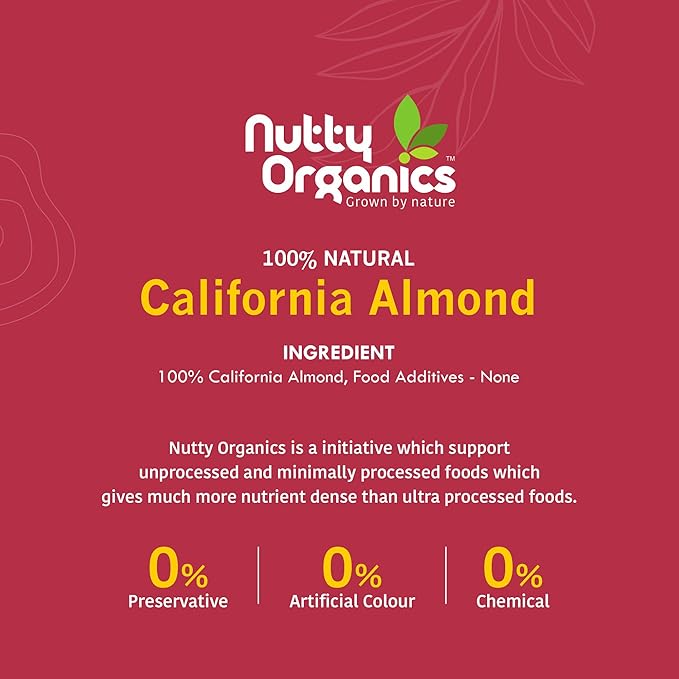 Nutty Organics California Almonds 1000Gm | Hand Selected Jumbo | Tasty & Healthy | High in Protein & Dietary Fiber | Nutritious | Healthy Dry Fruit - Image 2