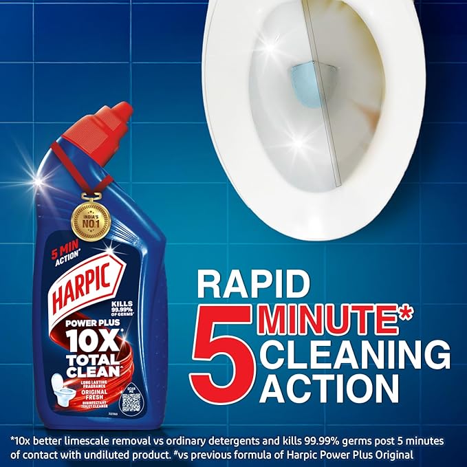 Harpic Disinfectant Toilet Cleaner Liquid, Original - 1 L (Pack of 3) | India's # 1 Toilet Cleaner - Image 3