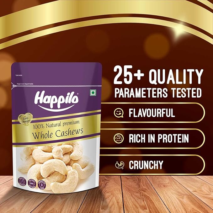 Happilo 100% Natural Premium Whole Cashews 500 g Value Pack | Whole Crunchy Cashew | Premium Kaju nuts | Nutritious & Delicious | Gluten Free & Plant based Protein (Pack of 2) - Image 5