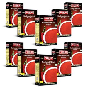 Pushp Brand Kasmiri Red Chilli Powder (100gm Pack of 10)