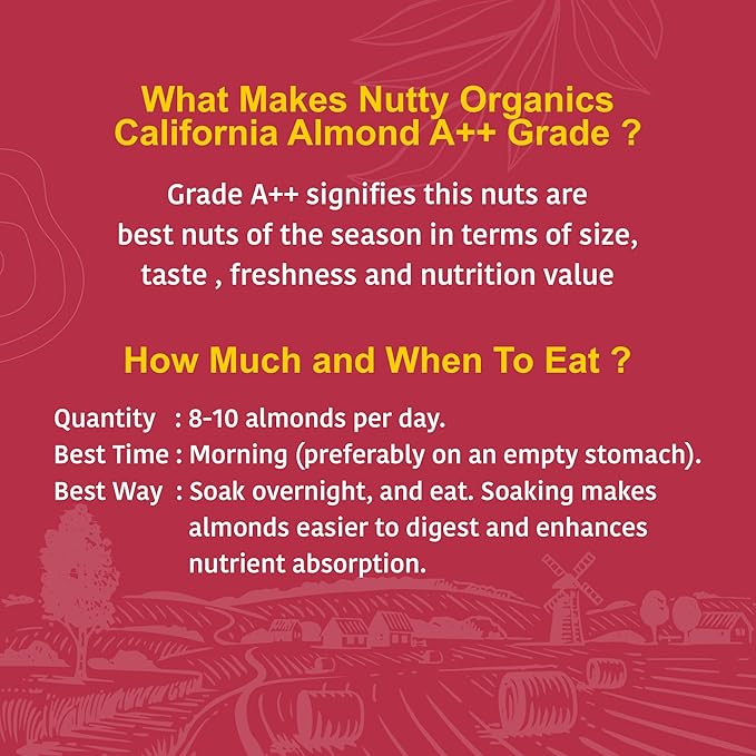 Nutty Organics California Almonds 1000Gm | Hand Selected Jumbo | Tasty & Healthy | High in Protein & Dietary Fiber | Nutritious | Healthy Dry Fruit - Image 5