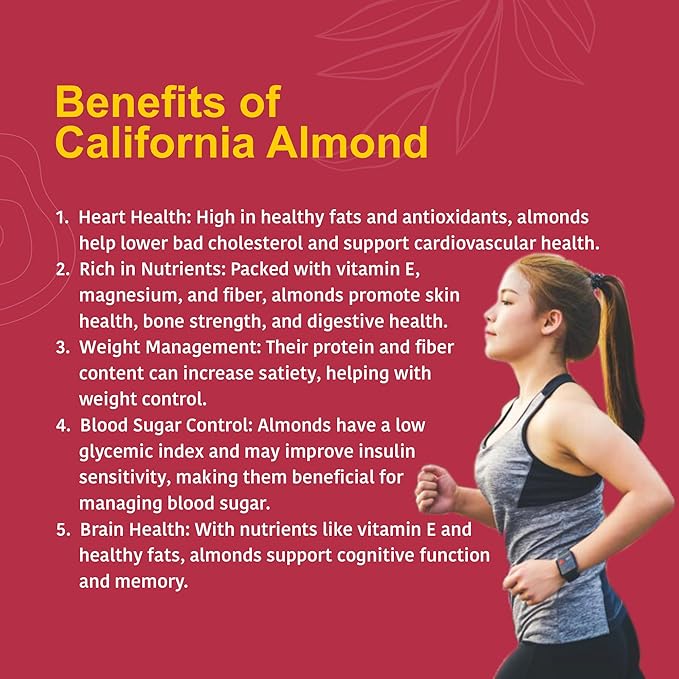 Nutty Organics California Almonds 1000Gm | Hand Selected Jumbo | Tasty & Healthy | High in Protein & Dietary Fiber | Nutritious | Healthy Dry Fruit - Image 3