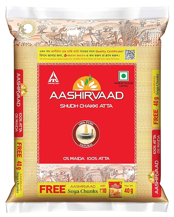 Aashirvaad Shudh Chakki Atta, 5kg Pack, 100% Whole Wheat Flour, 0% Maida - Image 3