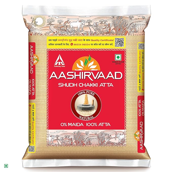 Aashirvaad Shudh Chakki Atta, 5kg Pack, 100% Whole Wheat Flour, 0% Maida - Image 4